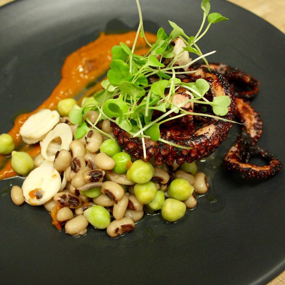 Octopus from the wood grill