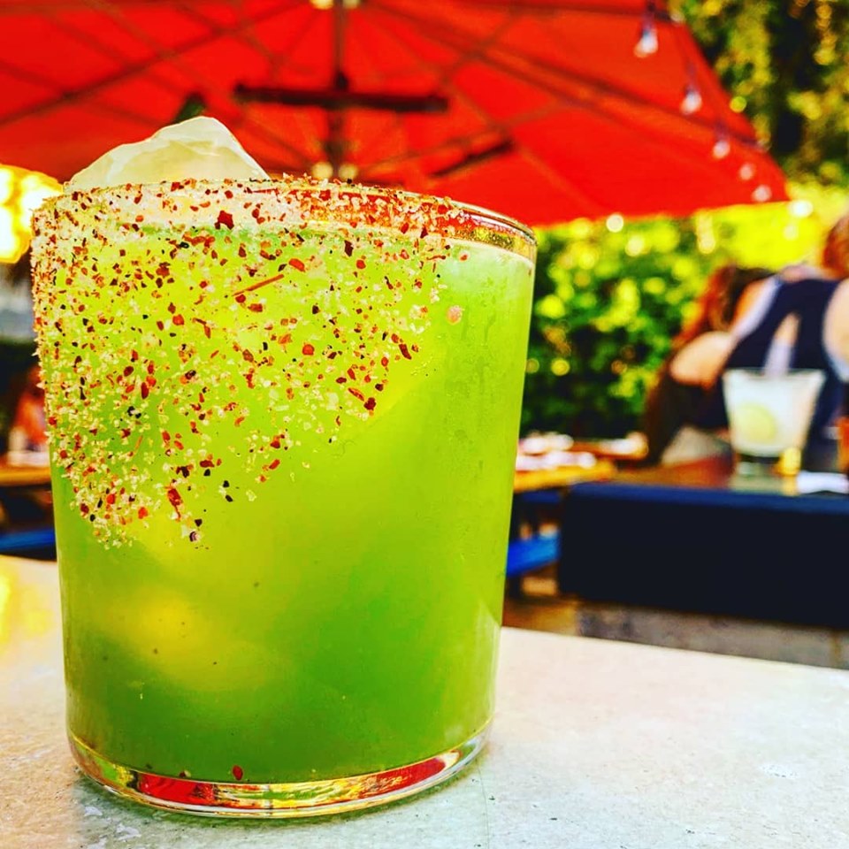 Mezcal or Tequila, cucumber, jalapenos, herbs & lime juice cocktail